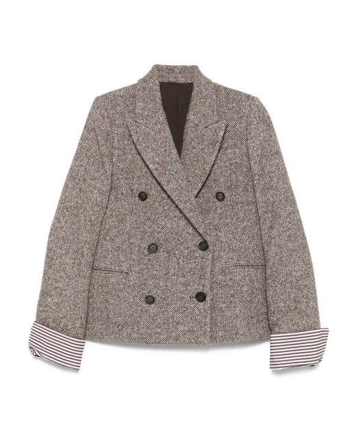 Cappotto Doppiopetto di Brunello Cucinelli in Brown