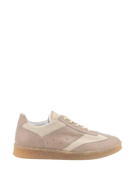 MM6 by Maison Martin Margiela Natural 6 Court Panelled Leather Sneakers for men