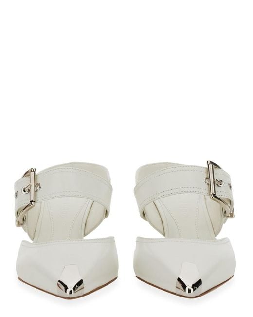 Alexander McQueen White Punk Sandal With Buckle