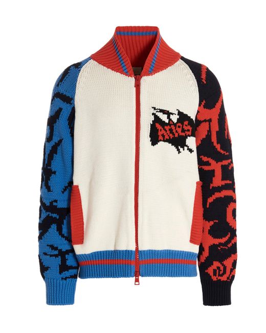 Aries Blue 'pterodactyl' Bomber Jacket for men