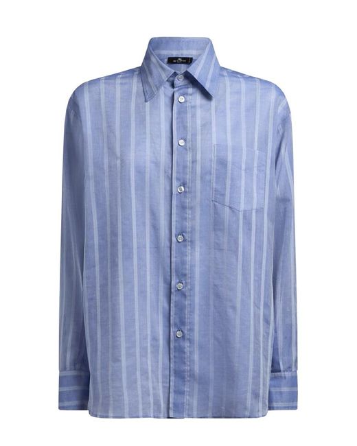 Etro Blue Striped Blouse