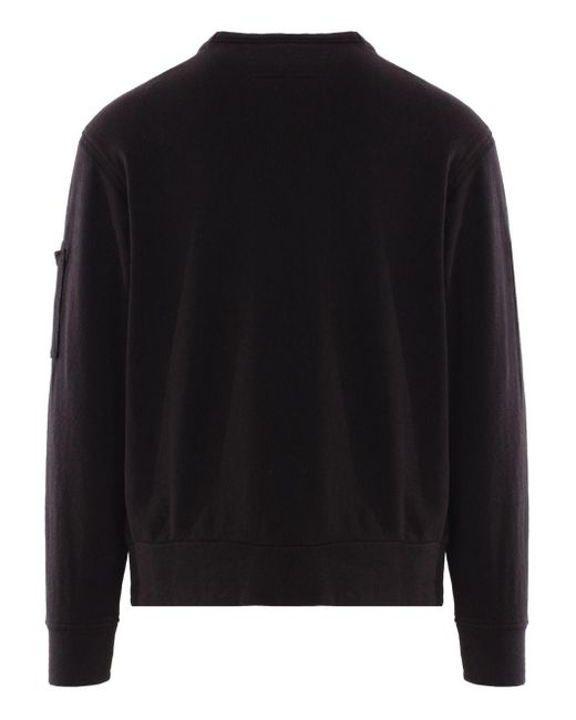 C P Company Black Classic Crew-Neck Sweatshirt for men