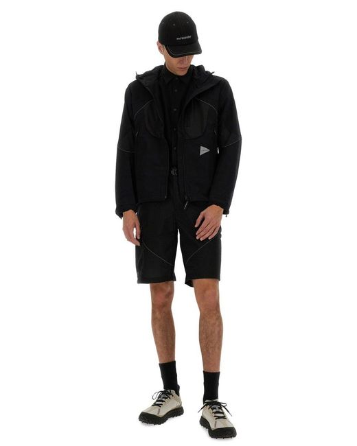 And Wander Black Structured Trek Jacket for men