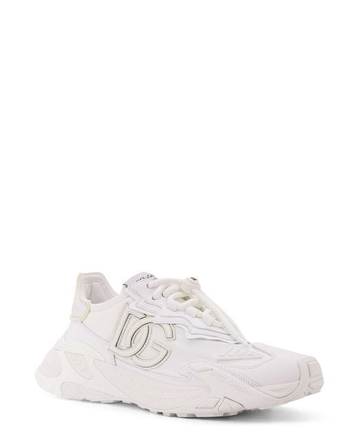 Dolce & Gabbana White Day Faster Low-Top Nylon And Leather Sneakers for men
