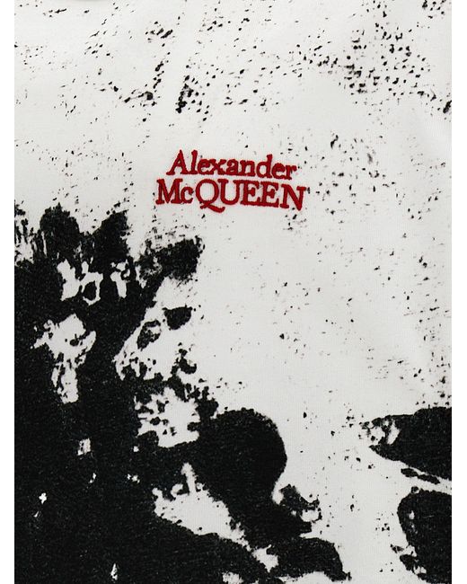 Alexander McQueen White All Over Print T-shirt for men