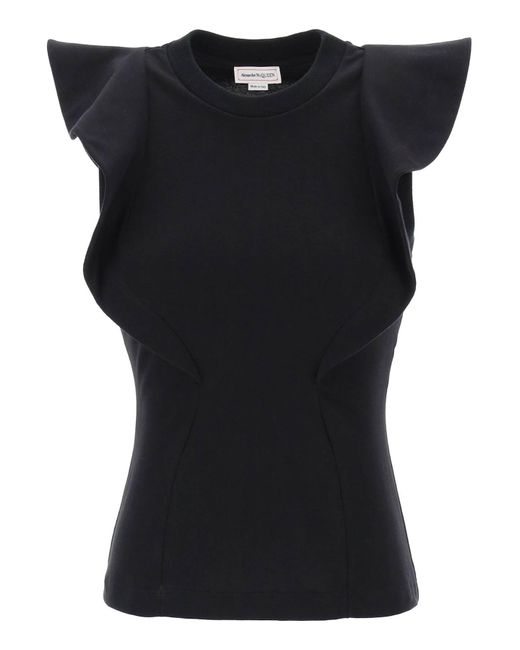 Alexander McQueen Black Sleeveless T-Shirt