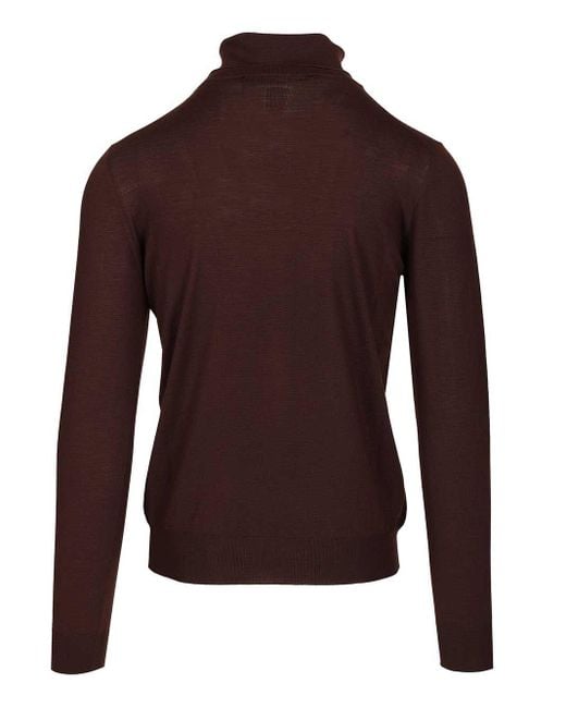 Mauro Ottaviani Wool Turtleneck Knitwear Brown for men