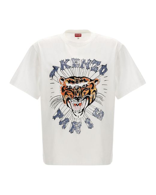 KENZO Drawn Varsity T-shirt in White for Men | Lyst