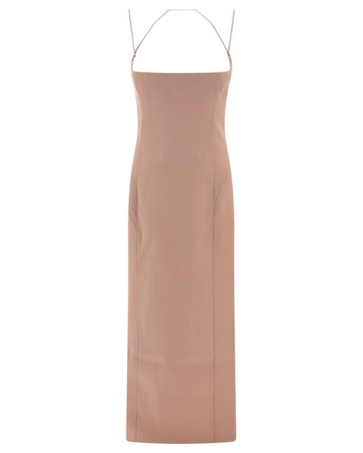 The Attico White Gabardine Midi Dress