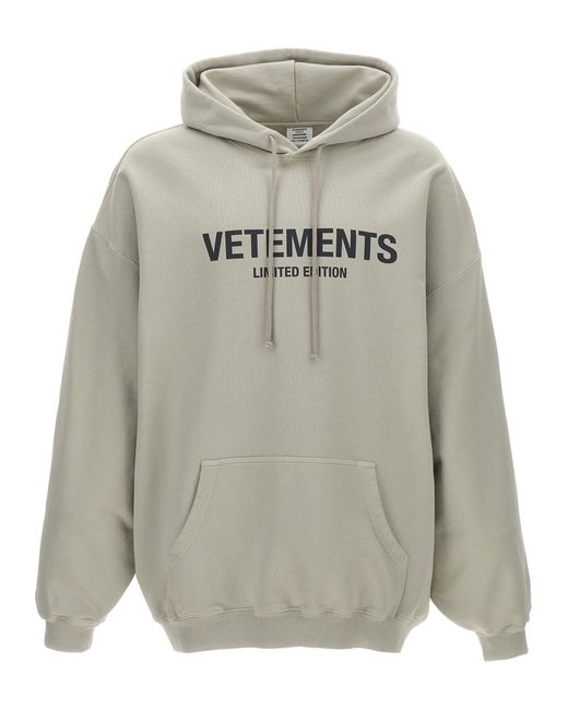 Limited Edition Logo Felpe Grigio di Vetements in Grigio Lyst