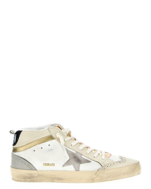 Golden Goose Mid Star Sneakers in White | Lyst