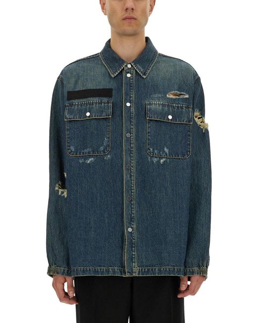 Denim Uniform Shirt-Uomo di Helmut Lang in Blue da Uomo