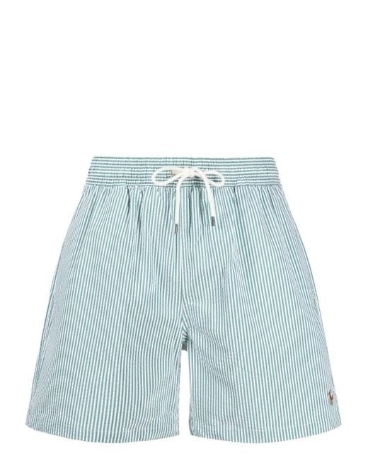 Polo Ralph Lauren Blue Traveler Striped Swim Shorts for men