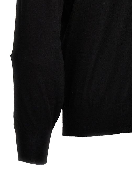 Knitted Shirt Polo Nero di Brunello Cucinelli in Black da Uomo