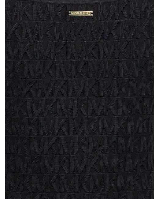 Michael Kors Black Jacquard Logo Dress