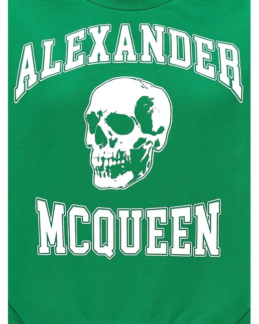 Alexander McQueen Green 'Varsity Skull' Sweatshirt