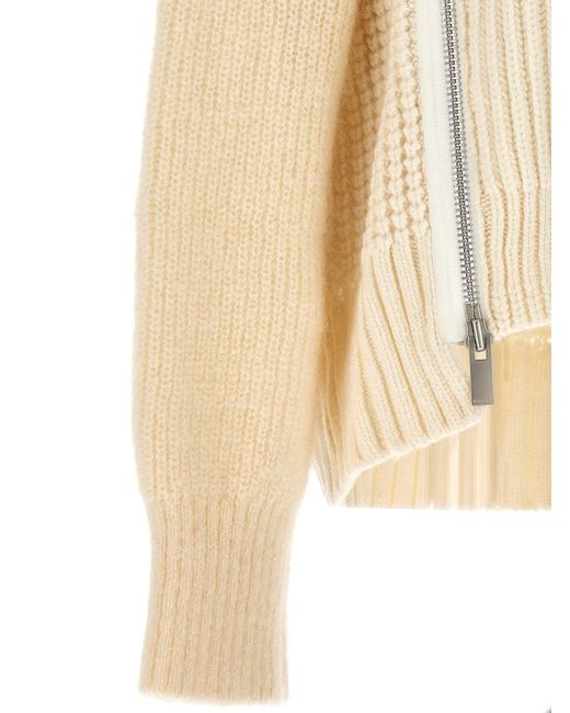 Sacai Natural Zip Detail Sweater Sweater, Cardigans