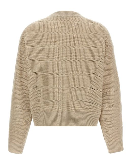 Rustic Dazzling Net Maglioni-Donna di Brunello Cucinelli in Natural