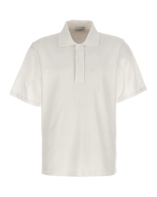 Lanvin White Cotton Polo Shirt for men