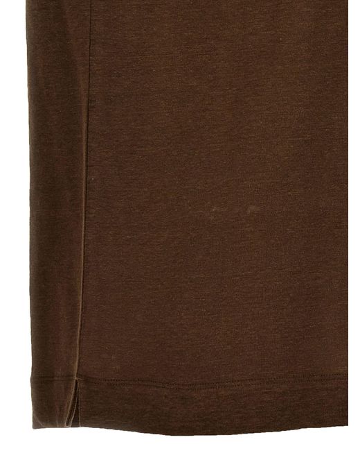 Linen Shirt Polo Marrone di Zegna in Brown da Uomo