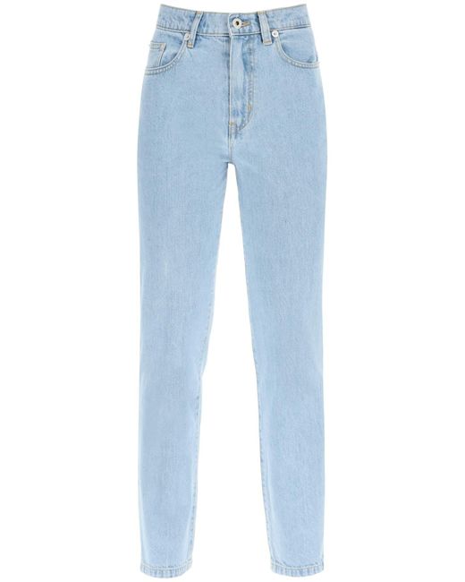 KENZO Blue Straight-leg Bleached Jeans