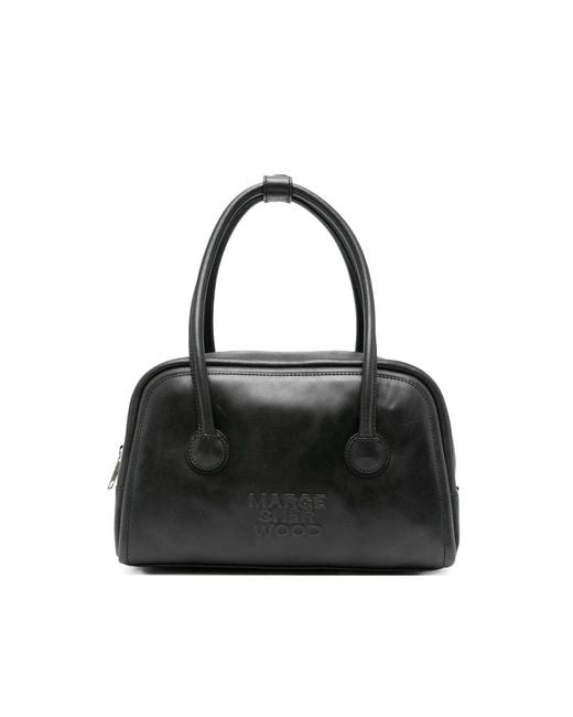 MARGE SHERWOOD Black Leather Tote Bags