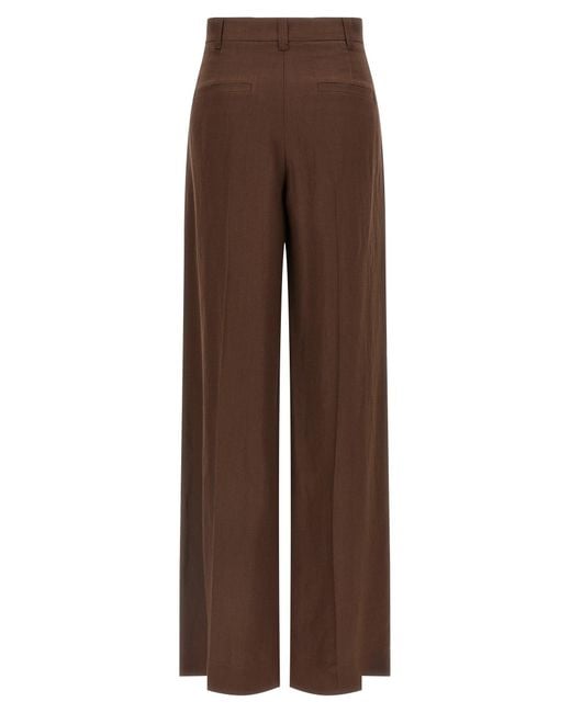 Brunello Cucinelli Brown Linen Trousers