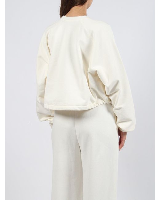 Gucci White Cotton Jersey Drawstring Sweatshirt
