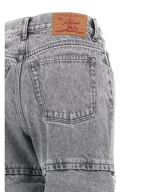 Multi Cuff Jeans Grigio di Y. Project in Gray