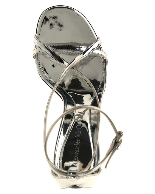Armadillo Sandali Silver di Alexander McQueen in Metallic