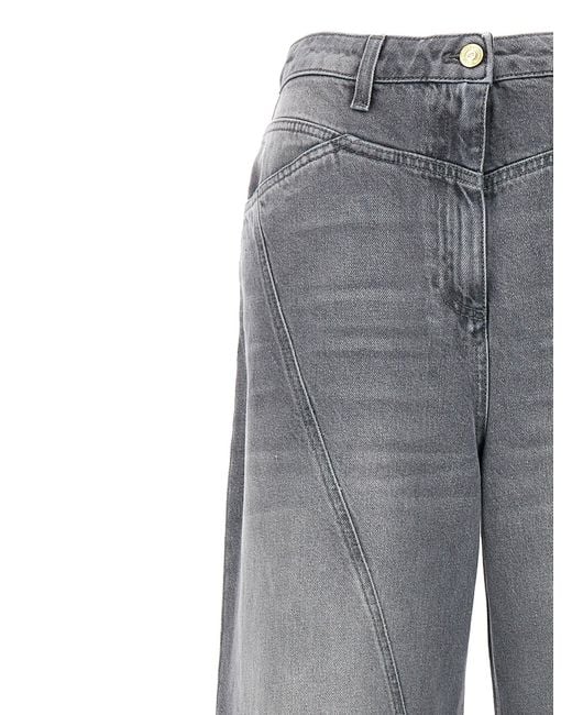 Wide Leg Jeans Grigio di Elisabetta Franchi in Gray