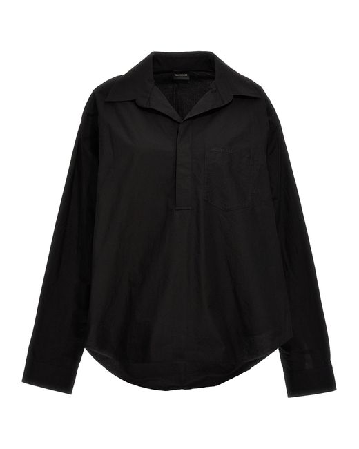 Balenciaga Black Crumpled Effect Shirt Shirt, Blouse