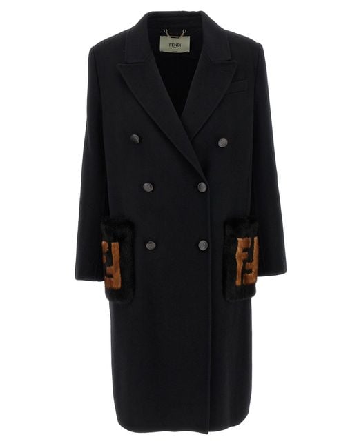 Fendi Black 'Double Wool' Coat