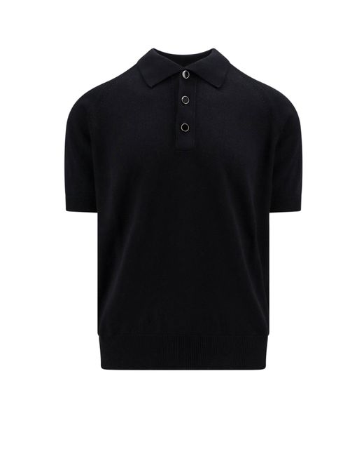 Lardini Black Cotton And Viscose Polo Shirt for men