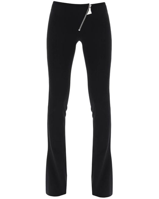 The Attico Black Bootcut Pants With Slanted Zipper