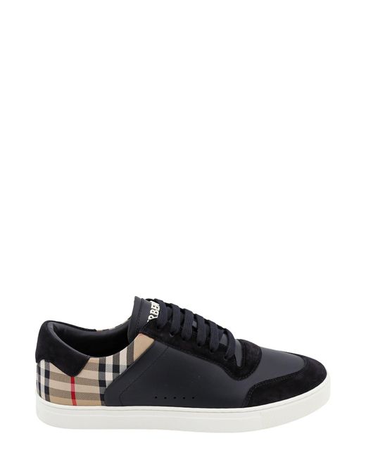Burberry Black Leather And Suede Sneakers for men