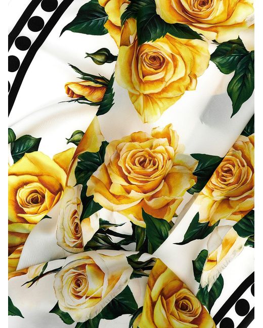 Rose Gialle Sciarpe Multicolor di Dolce & Gabbana