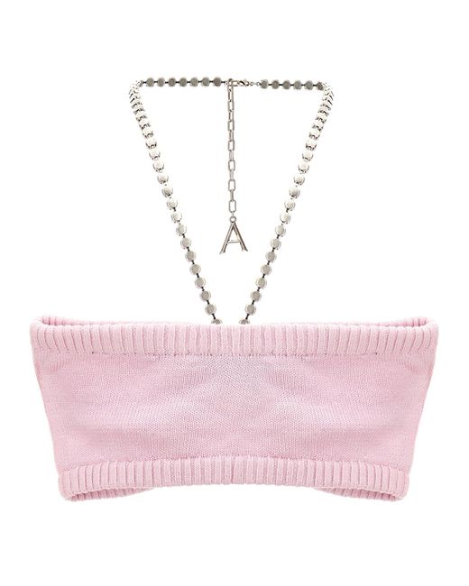 Area Pink 'Crystal Butterfly Knit Bandeau' Top