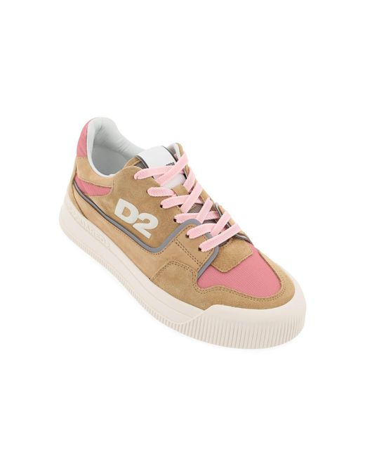 DSquared² Multicolor Suede New Jersey Sneakers In Leather