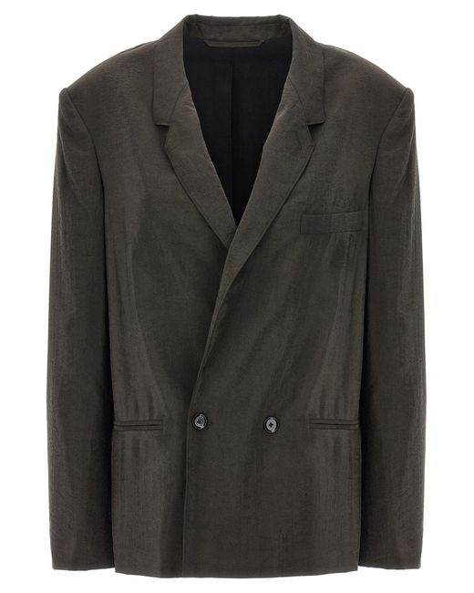 Lemaire Black Double-breasted Blazer Blazer And Suits
