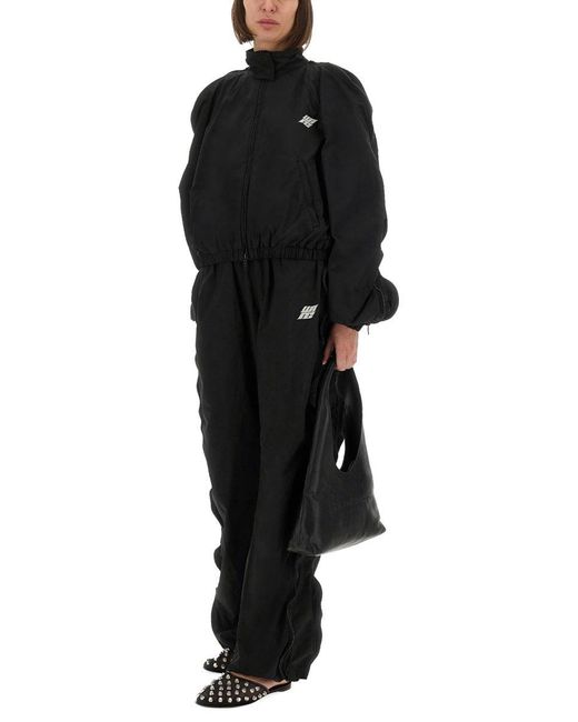 Alexander Wang Black Mid-Rise Track Pants With Zipper