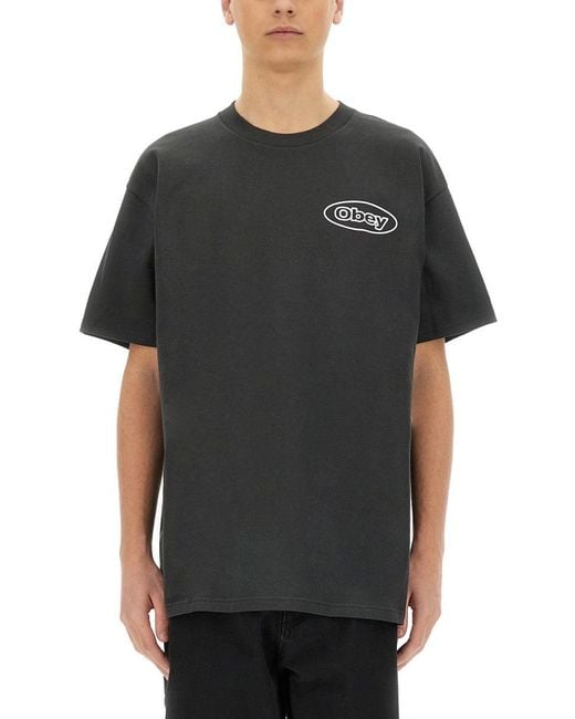 Obey Black Reaction Tshirt for men