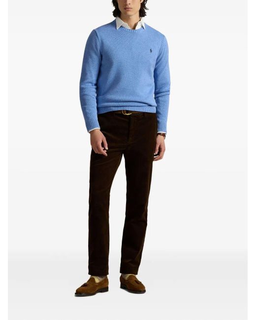 Polo Ralph Lauren Blue Polo Pony Cotton Knit Pullover for men