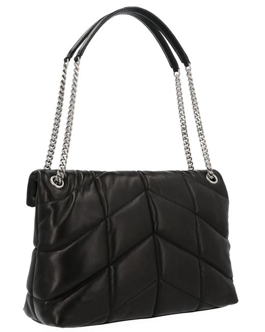 Saint Laurent Black Puffer Loulou Shoulder Bags