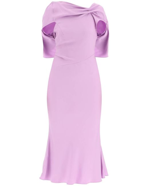 Roland Mouret Purple Midi Cady Dress