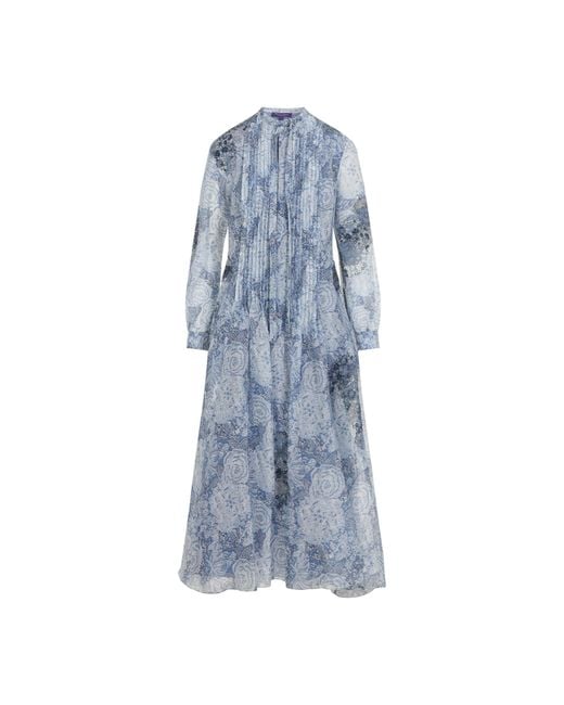 Linen Hannes Sleeveless Cocktail Dress-Donna di Ralph Lauren in Blue