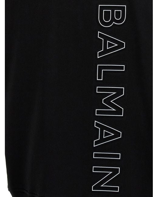 Balmain Black Reflective Logo Hoodie Sweatshirt for men