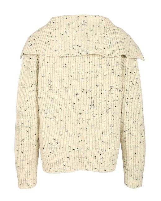 Ribbed Wool Cardigan Knitwear-Donna di Bottega Veneta in Natural