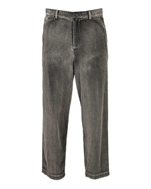 Barena Gray Pantalone Canasta Olsar 100 Cotone Trousers Black for men