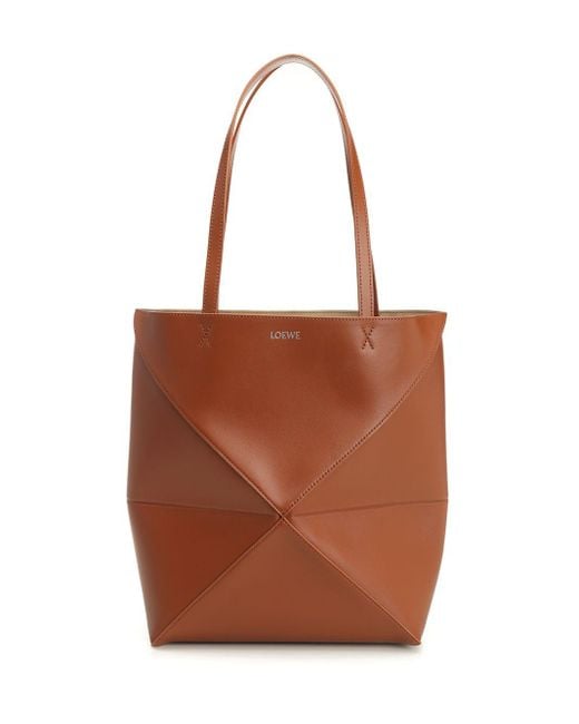 Loewe Brown Puzzle Fold Handbags